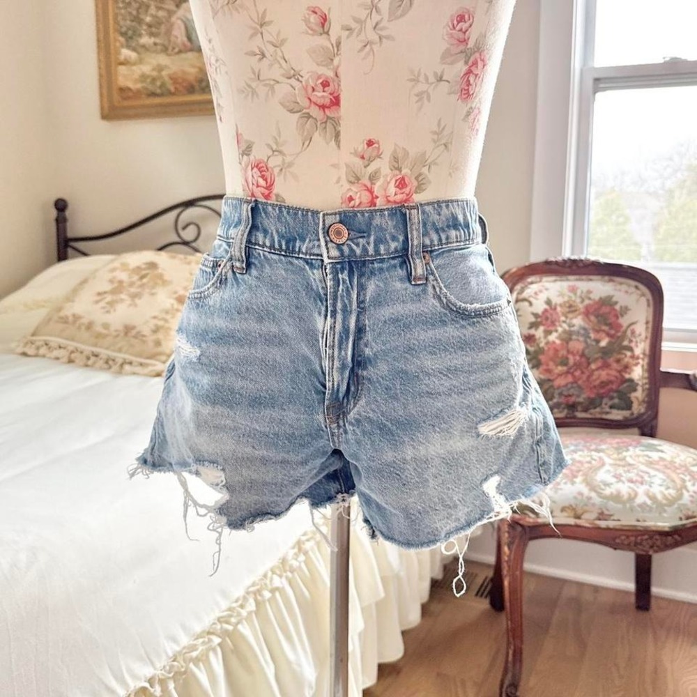 distressed jean shorts 2010s american eagle denim shorts size 2